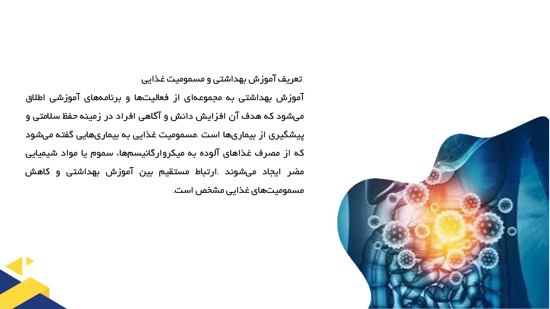 پاورپوینت در مورد اهمیت آموزش بهداشتی در پیشگیری از مسمومیت
